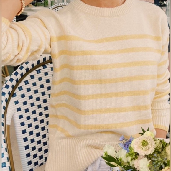 Philosophy Preppy Yellow Tonal Striped Crew Neck Soft Knit Sweater Women’s Sz M - Picture 3 of 16